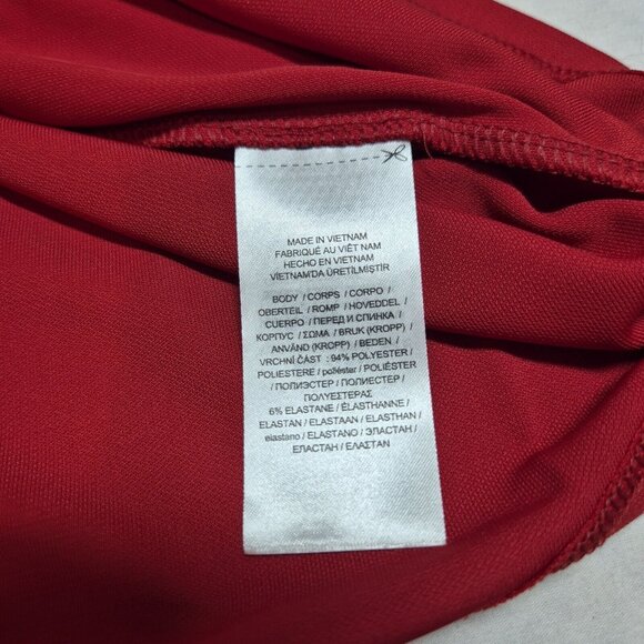 Lauren Ralph Lauren Women's Blouse Size 2X Logo Trim Jersey Red Long Sleeve (42) - Picture 5 of 11